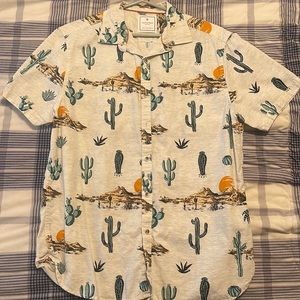 Cactus Man Buttoned Collar T-Shirt